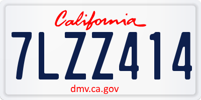 CA license plate 7LZZ414