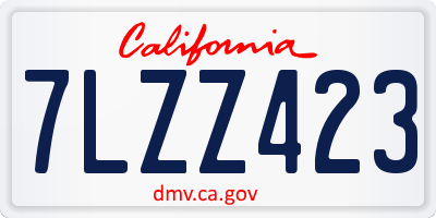 CA license plate 7LZZ423