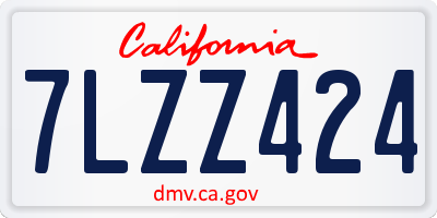 CA license plate 7LZZ424