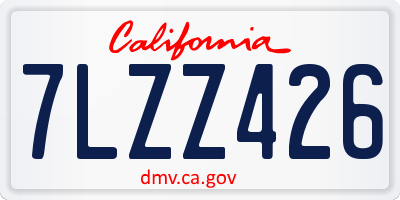 CA license plate 7LZZ426