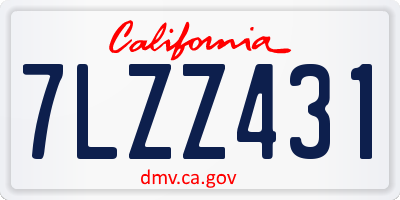 CA license plate 7LZZ431