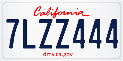 CA license plate 7LZZ444