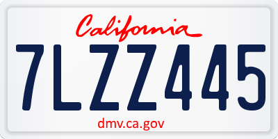 CA license plate 7LZZ445