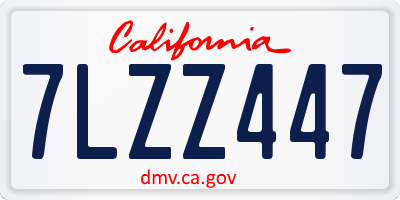 CA license plate 7LZZ447