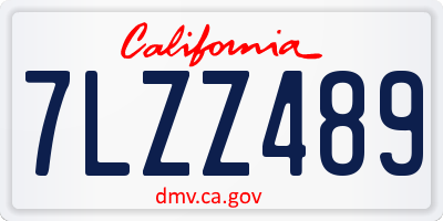 CA license plate 7LZZ489
