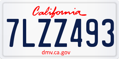 CA license plate 7LZZ493