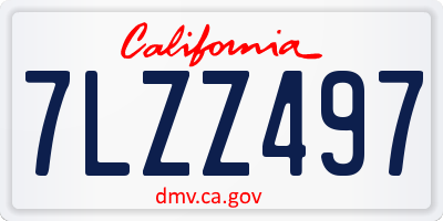 CA license plate 7LZZ497