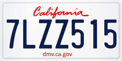 CA license plate 7LZZ515