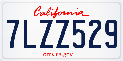 CA license plate 7LZZ529
