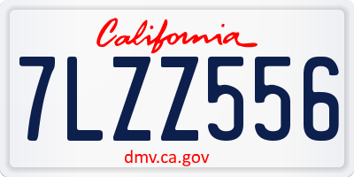 CA license plate 7LZZ556