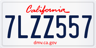 CA license plate 7LZZ557
