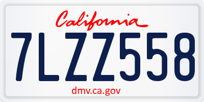CA license plate 7LZZ558