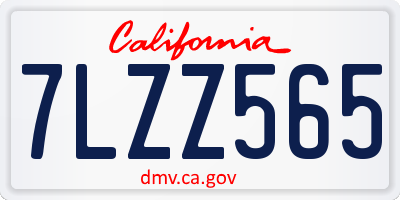 CA license plate 7LZZ565