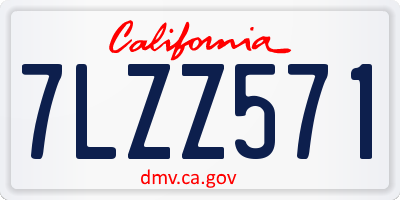 CA license plate 7LZZ571