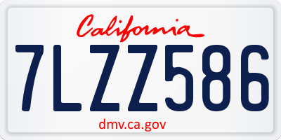 CA license plate 7LZZ586