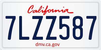 CA license plate 7LZZ587