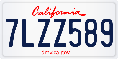 CA license plate 7LZZ589