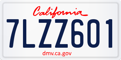 CA license plate 7LZZ601