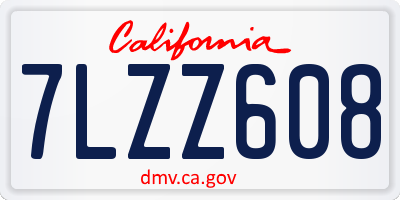 CA license plate 7LZZ608