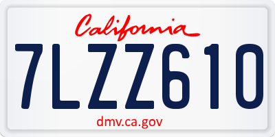 CA license plate 7LZZ610