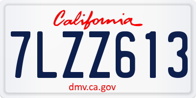 CA license plate 7LZZ613