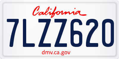 CA license plate 7LZZ620