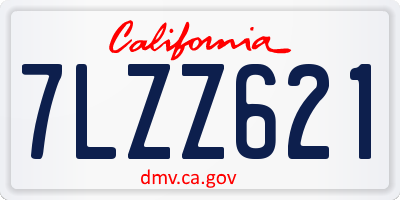 CA license plate 7LZZ621