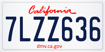 CA license plate 7LZZ636