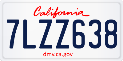 CA license plate 7LZZ638