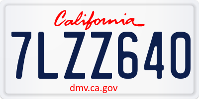 CA license plate 7LZZ640