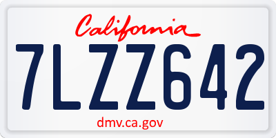 CA license plate 7LZZ642