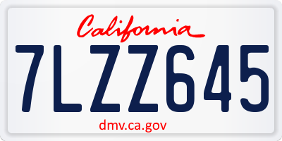 CA license plate 7LZZ645
