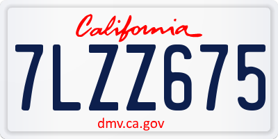 CA license plate 7LZZ675
