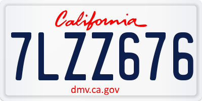 CA license plate 7LZZ676