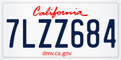 CA license plate 7LZZ684
