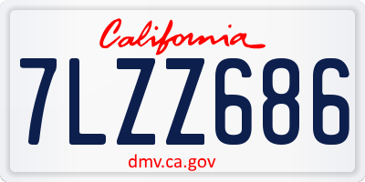CA license plate 7LZZ686