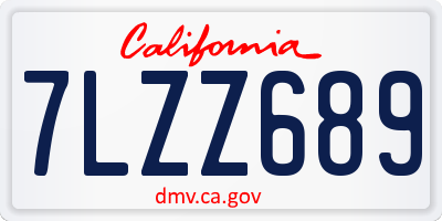 CA license plate 7LZZ689