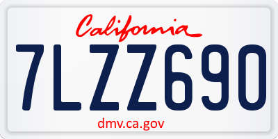 CA license plate 7LZZ690