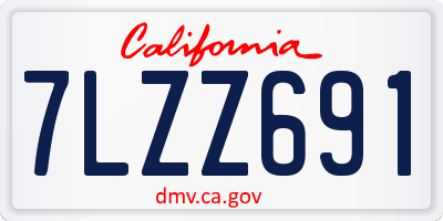 CA license plate 7LZZ691