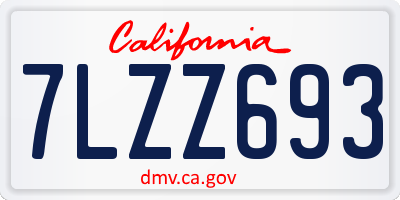 CA license plate 7LZZ693