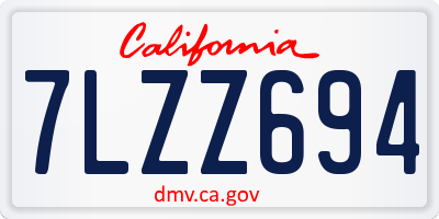 CA license plate 7LZZ694
