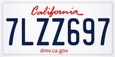 CA license plate 7LZZ697