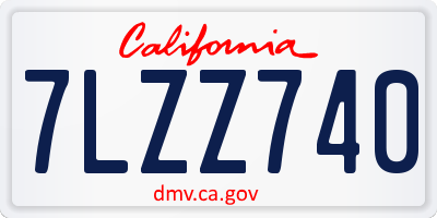 CA license plate 7LZZ740