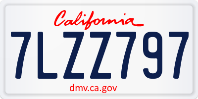 CA license plate 7LZZ797