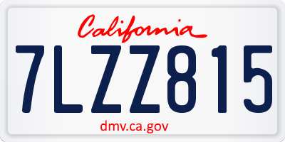 CA license plate 7LZZ815
