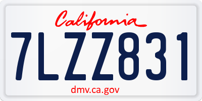 CA license plate 7LZZ831