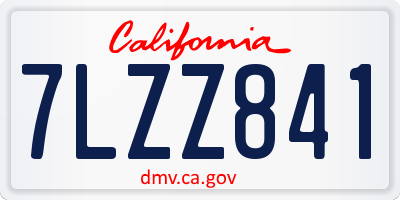 CA license plate 7LZZ841
