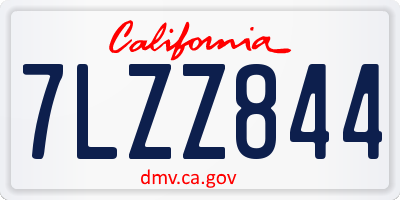CA license plate 7LZZ844