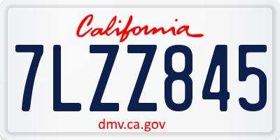 CA license plate 7LZZ845