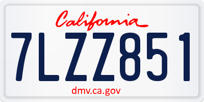 CA license plate 7LZZ851